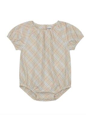 Burberry Kids Never Worn Checked Crewneck Bodysuit